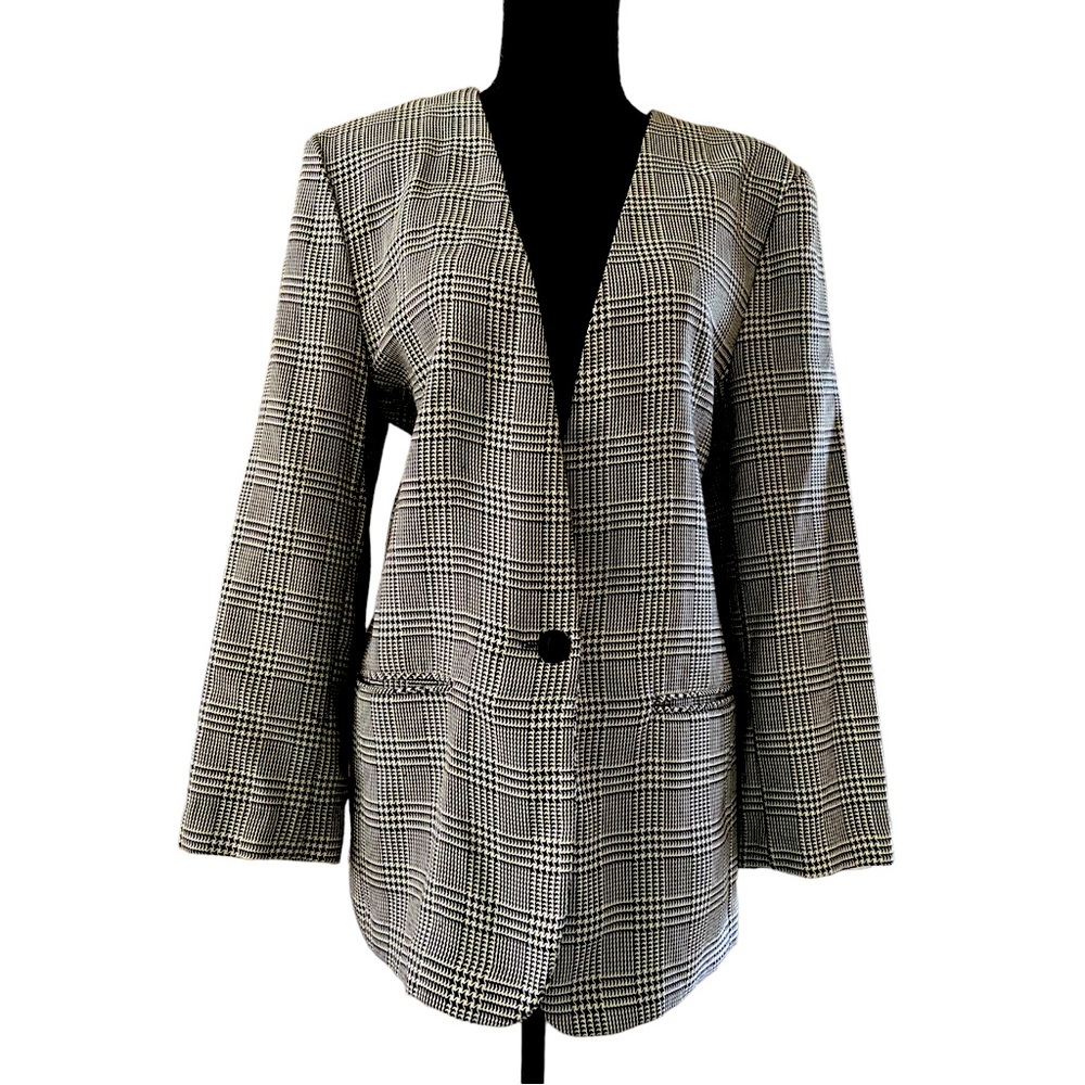 Vintage. Norton McNaughton Black/White Houndstooth Blazer